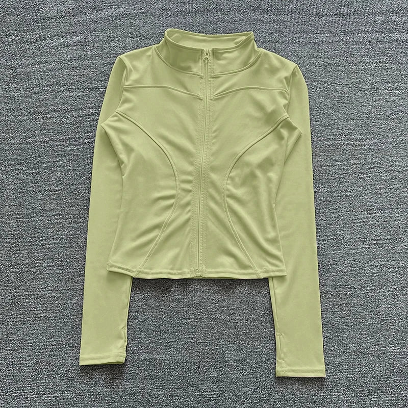 Women's Workout Jacket Long Sleeve Zip Up Gym Sportswear