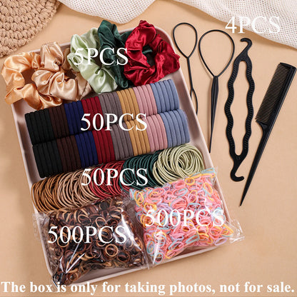 1109PCS Women's Hair Accessories Set with Elastic Bands & Scrunchies