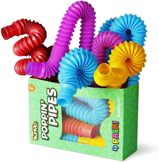 Pop Tube Fidget Toy – 4-Pack Mini Stretchy Sensory Tubes