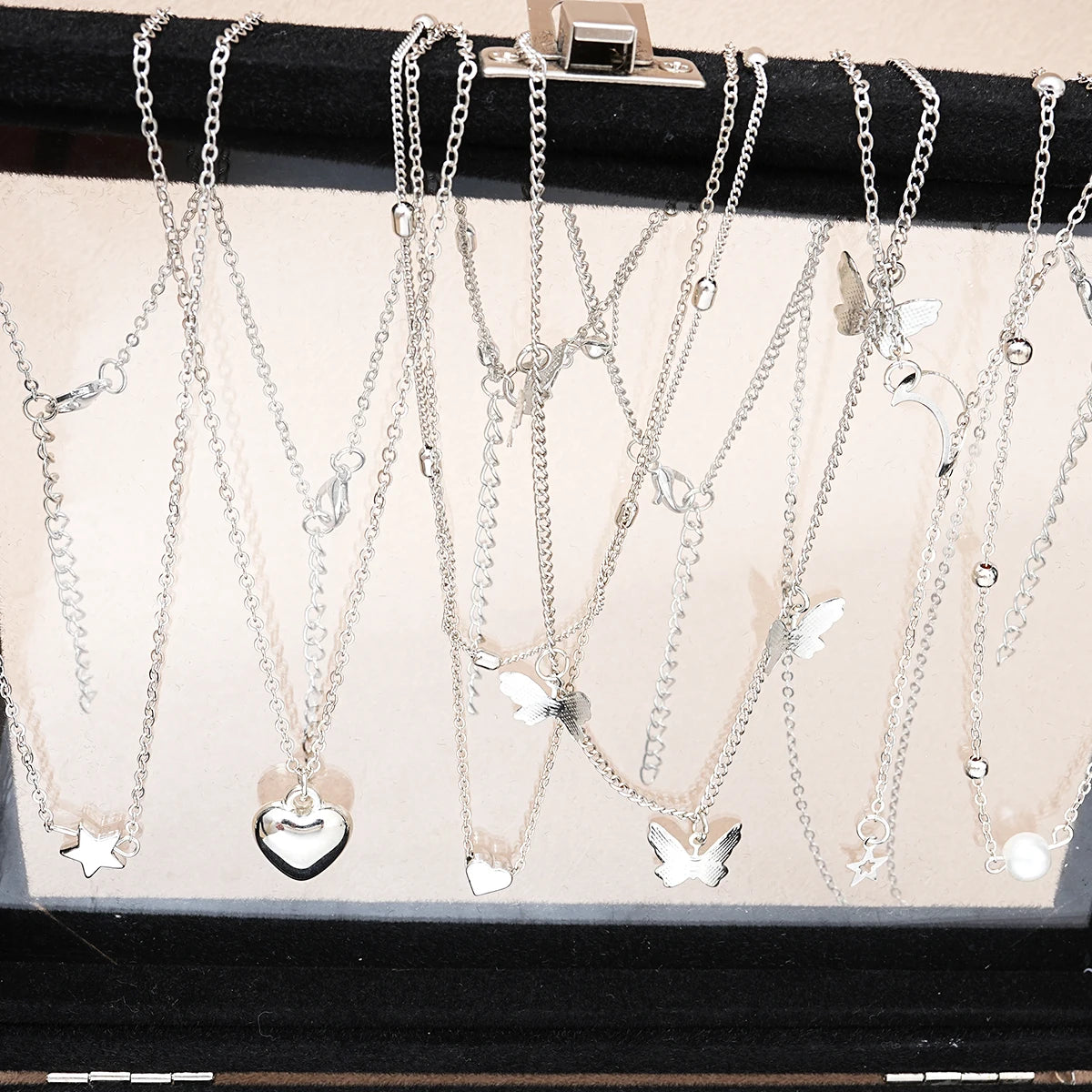 Women's Jewelry Set with Butterfly, Heart & Pearl Style Pieces
