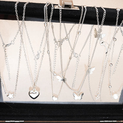 Women's Jewelry Set with Butterfly, Heart & Pearl Style Pieces