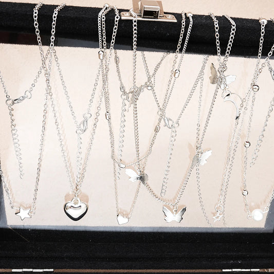 Women's Jewelry Set with Butterfly, Heart & Pearl Style Pieces