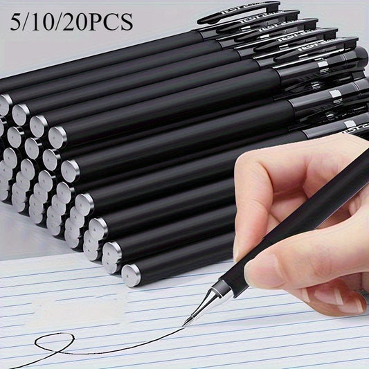 Black Gel Pens 0.5mm Fine Tip Quick Dry Pens for School and Office