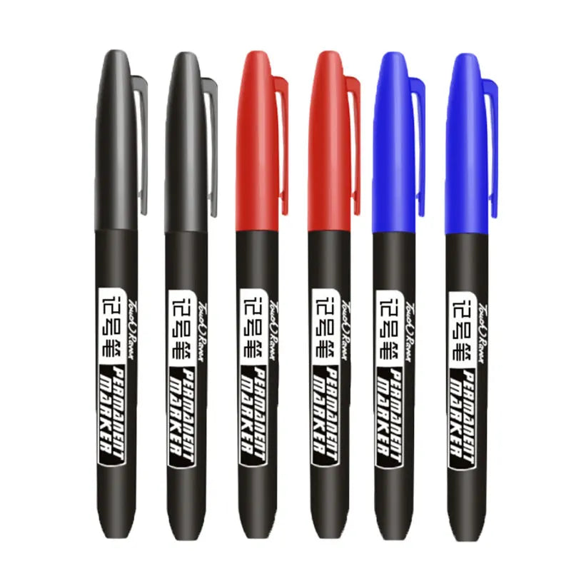Permanent Markers 6-Piece Set with Waterproof Fine Tip Ink