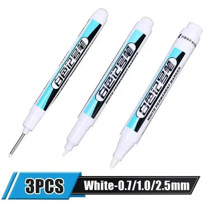 White Paint Marker Pen for Wood, Glass, Metal & Plastic