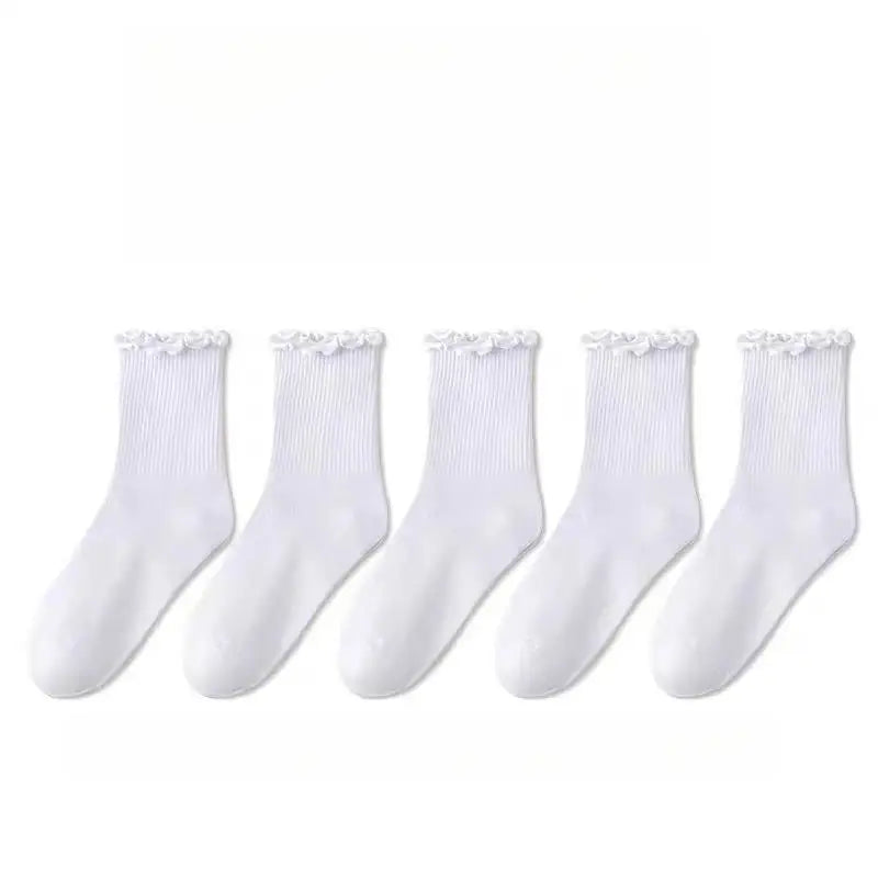 Women’s Ruffle Socks Black White