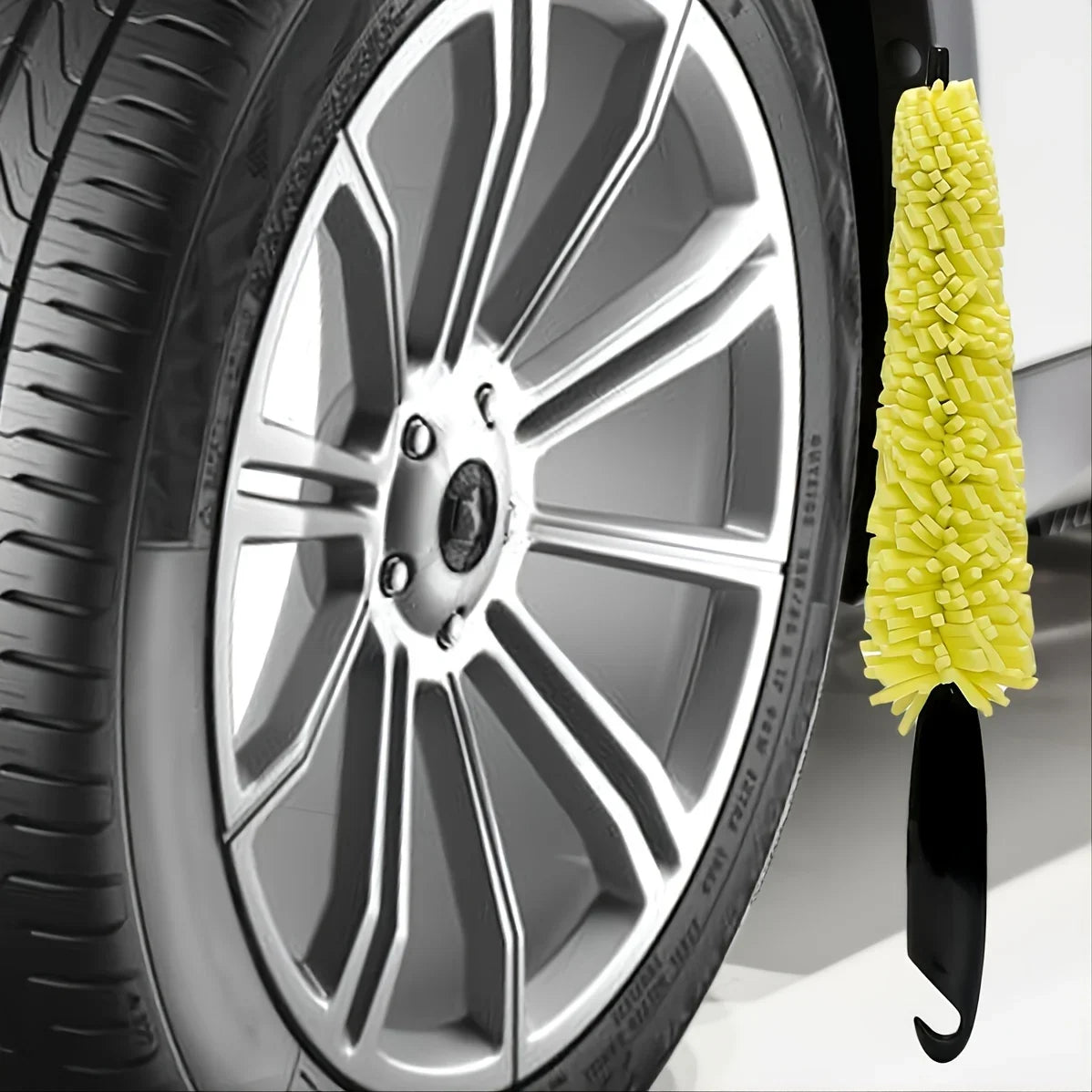 Wheel Cleaning Brush for Tires and Rims Automotive Cleaning Tool