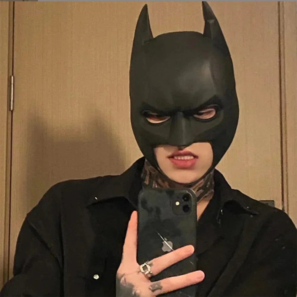 Bat Mask for Men – Latex Cosplay Headgear for Halloween Parties