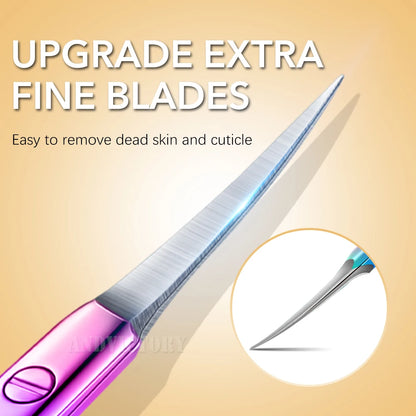 Stainless Steel Cuticle Scissors with Curved Tip for Manicure