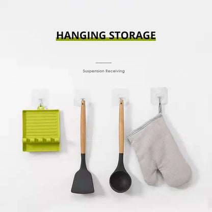 Kitchen Spoon Rest with Pot Lid Holder and Spatula Rack