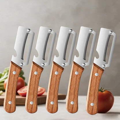 Vegetable Peeler with Stainless Steel Blade and Wooden Handle