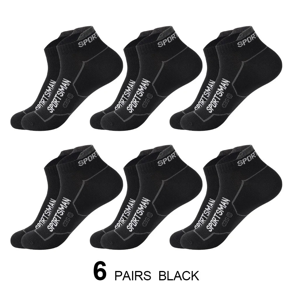 6 Pairs Men's Athletic Socks Breathable Low Cut Sports Socks