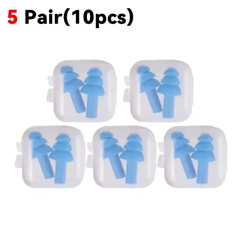 Reusable Silicone Ear Plugs for Sleeping, Swimming & Noise Reduction