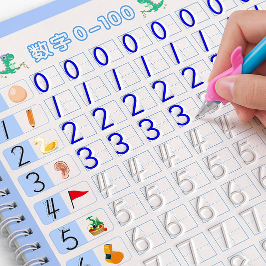 Kids Handwriting Practice Book for Reusable Writing and Number Learning