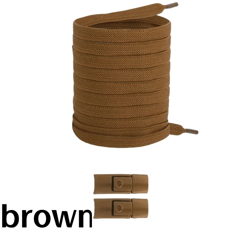 No Tie Shoe Laces with Press Lock Elastic Flat Shoelaces