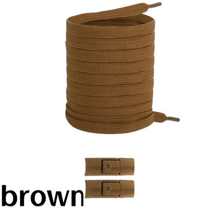No Tie Shoe Laces with Press Lock Elastic Flat Shoelaces
