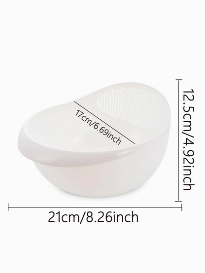 Rice Washing Basket Double Layer Colander with Handles