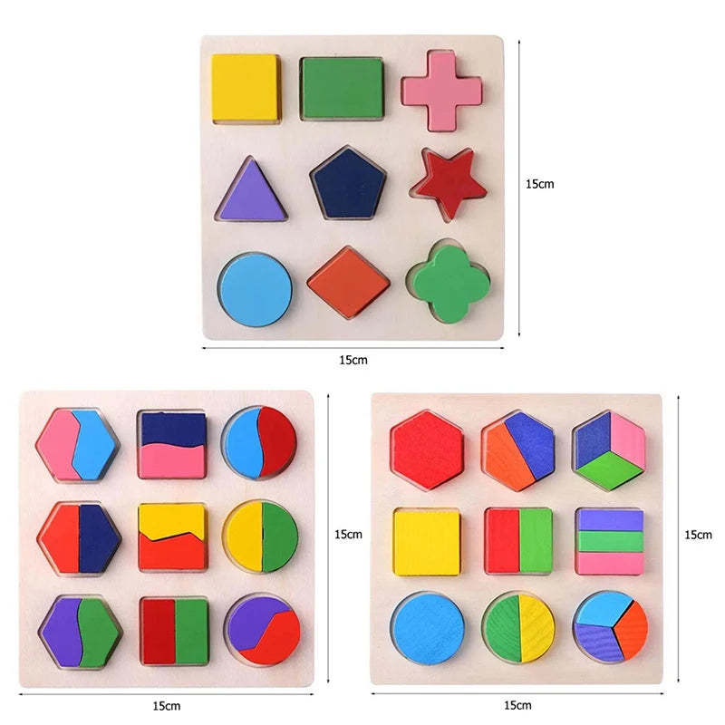 Wooden Shape Sorting Puzzle for Toddlers and Preschool Learning