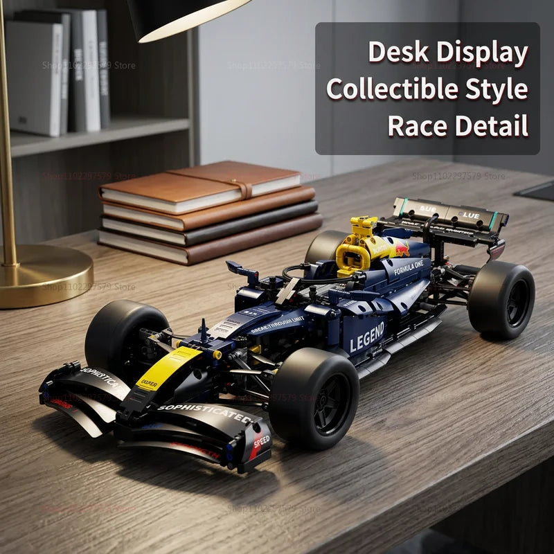 1:10 Technical Racing Vehicle Building Blocks Kit 1200PCS DIY Assembly Model Desktop Decor Gifts for Birthday Party DIY Ornament