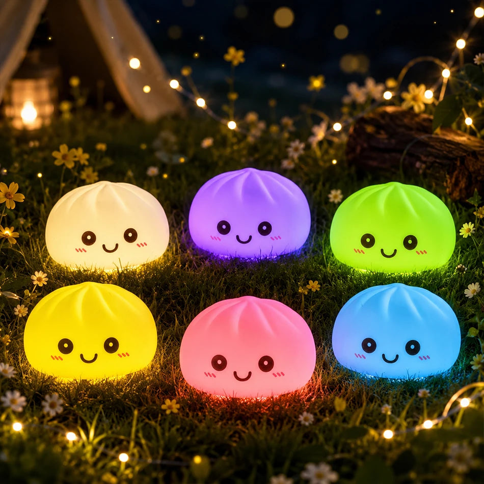 Dumpling Night Light, 8cm LED Cute Desktop Lamp