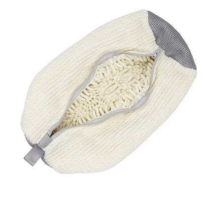 Shoe Washing Bag with Fluffy Fiber for Machine Cleaning