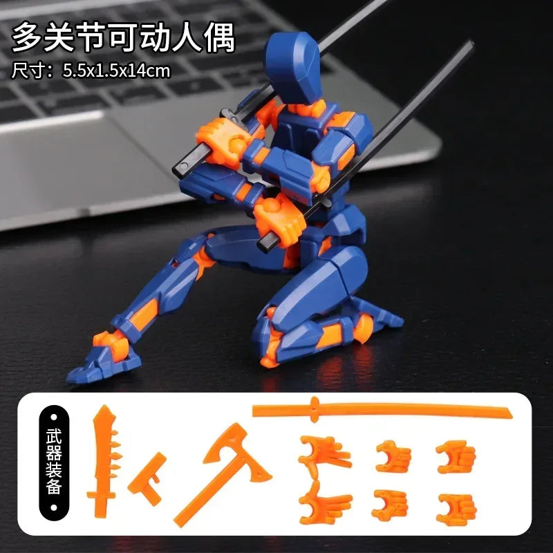 Movable Robot Action Figure, 13-Joint Poseable Model Toy – 14CM