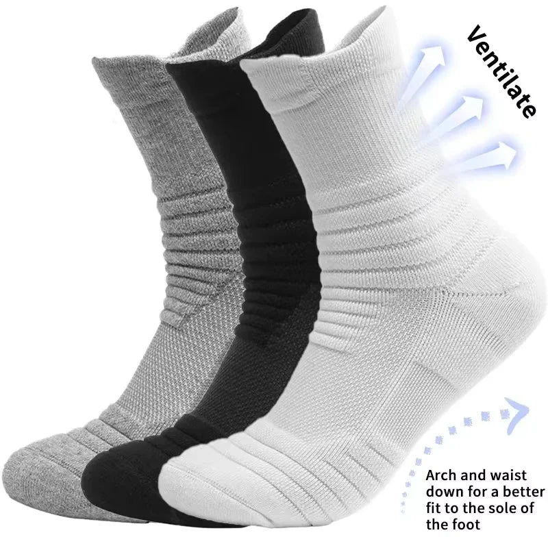 Men's Crew Socks – Breathable Cotton Blend Sports Socks, 5/10 Pairs