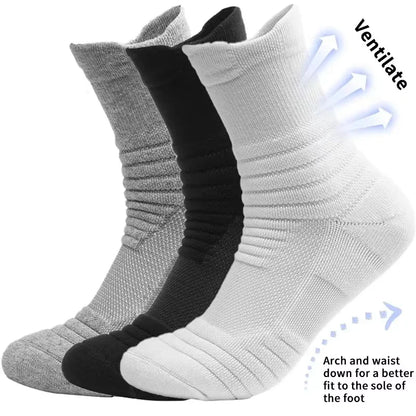 Men's Crew Socks – Breathable Cotton Blend Sports Socks, 5/10 Pairs