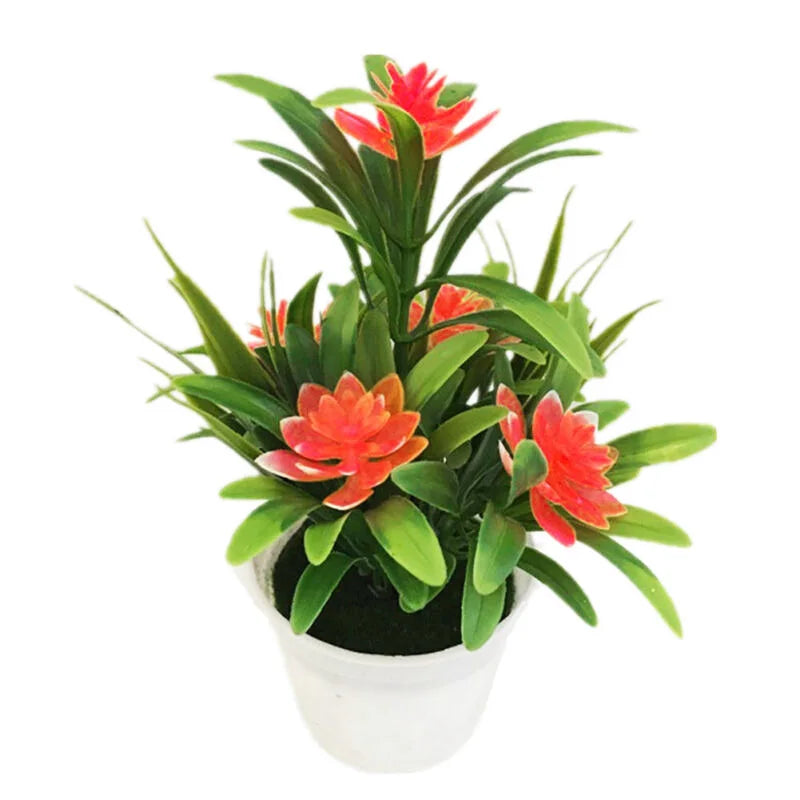 Artificial Flowers Plant Pot Simulate Fake Plastic Flowers Home Office Decor Gift Desktop Bonsai Wedding Party Balcony Ornaments