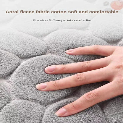 Non Slip Bathroom Mat with Cobblestone Design, Absorbent & Quick Dry