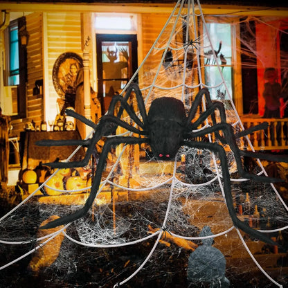 Giant Halloween Spider – Black Plush Spider Decoration