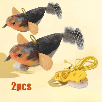 Interactive Bird Cat Toy – Hanging Cat Teaser with Catnip