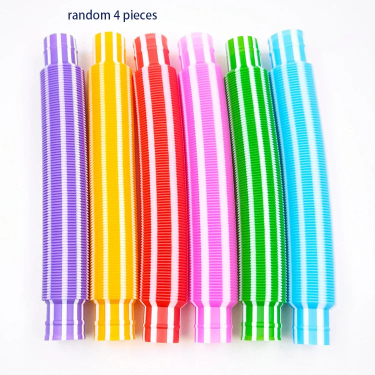 Pop Tube Fidget Toy – 4-Pack Mini Stretchy Sensory Tubes