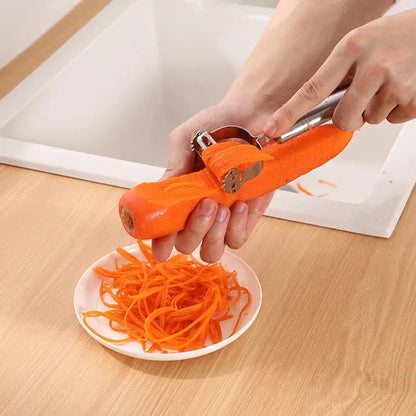 Vegetable Peeler, Stainless Steel 2-in-1 Grater & Julienne Tool