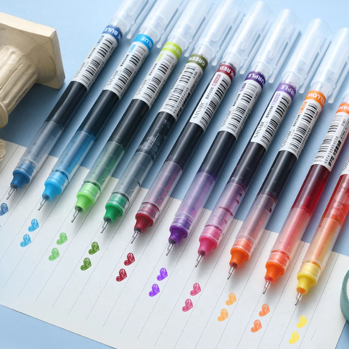 10 Pack Color Gel Pens 0.5mm Quick Dry for Writing and Note Taking