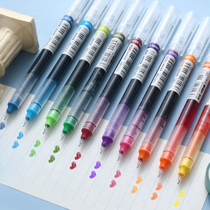 10 Pack Color Gel Pens 0.5mm Quick Dry for Writing and Note Taking
