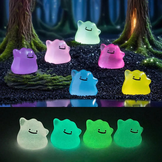 Glow in the Dark Anime Figures, 6-Piece Mini Set