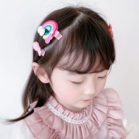 Girls Hair Clips Set – 10 Cute Cartoon Barrettes for Kids