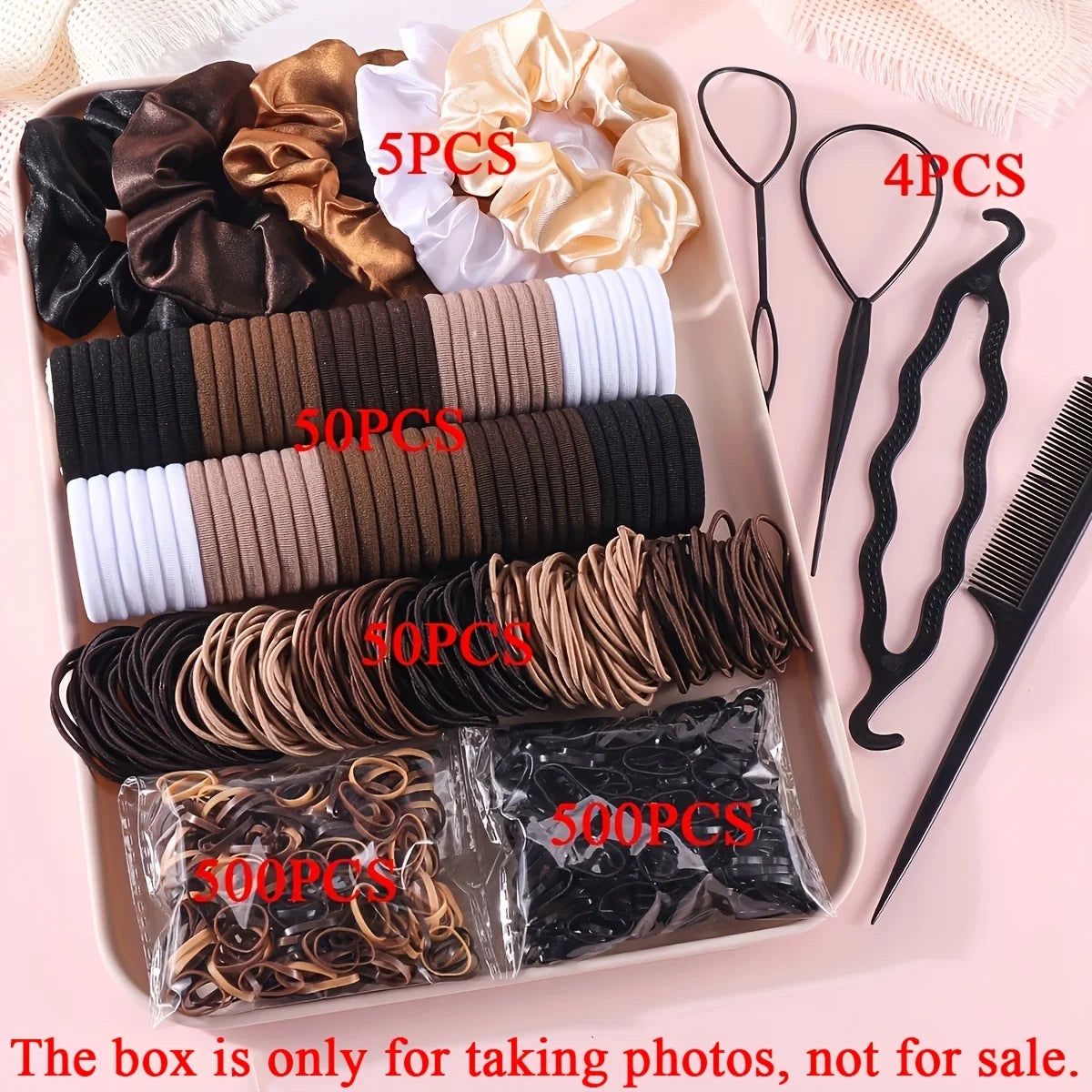 1109PCS Women's Hair Accessories Set with Elastic Bands & Scrunchies