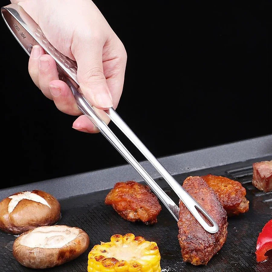 Stainless Steel Kitchen Tongs for BBQ, Cooking & Serving