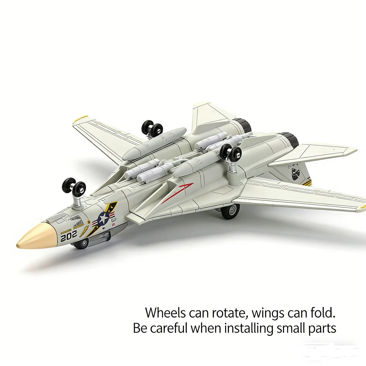 1/72 Scale F-14 Tomcat Fighter Jet Model Kit, Unassembled Military Aircraft Display Toy for Adults & Kids, Perfect Birthday Gift