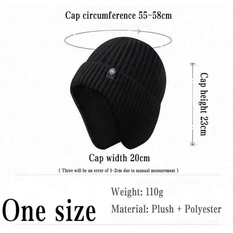 Winter Earflap Hat – Faux Fur Lined Peaked Cap for Outdoor Wear