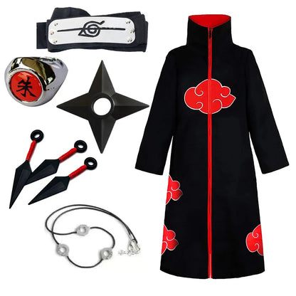 Popular game Ninja Hokage cosplay costume in black and white, with Itachi Akira organizing the fourth generation cape new