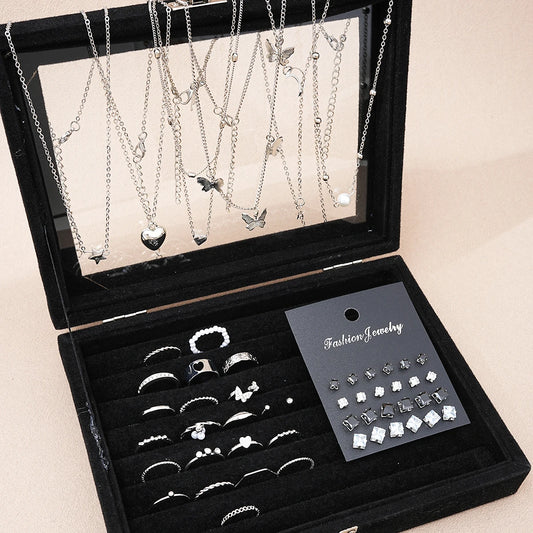 Women's Jewelry Set with Butterfly, Heart & Pearl Style Pieces
