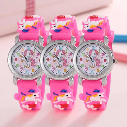 Kids Unicorn Watch with Colorful Cartoon Dial and Quartz Movement