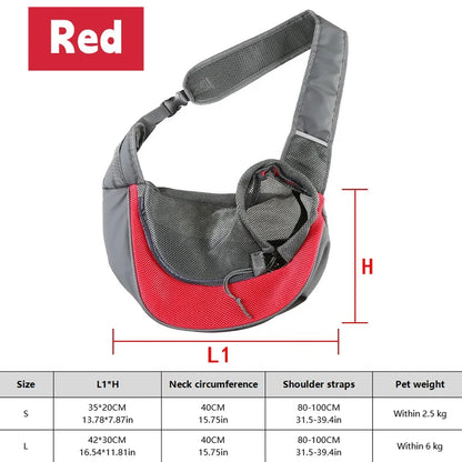 Dog Sling Carrier – Breathable Pet Travel Crossbody Backpack