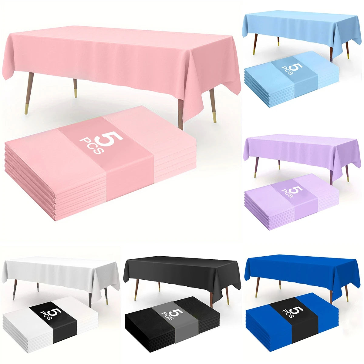 Disposable Plastic Tablecloth 137×183cm Rectangle Table Cover