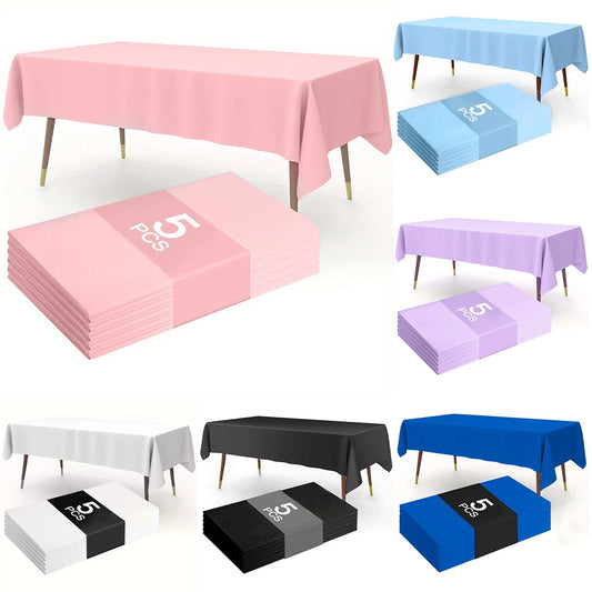 Disposable Plastic Tablecloth 137×183cm Rectangle Table Cover