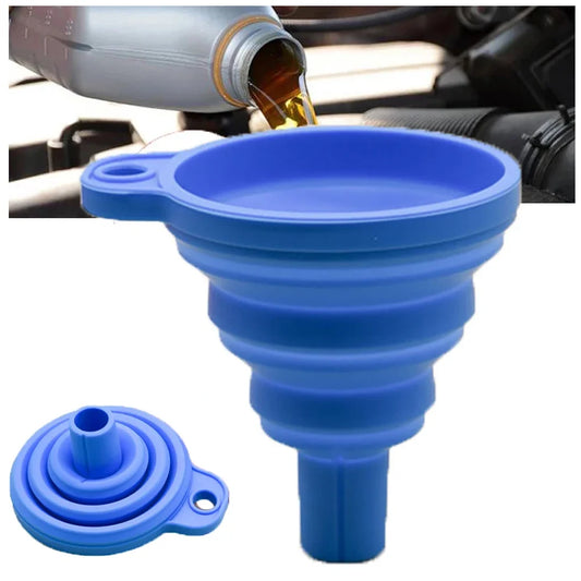 Collapsible Car Funnel – Foldable Silicone Engine Oil Funnel