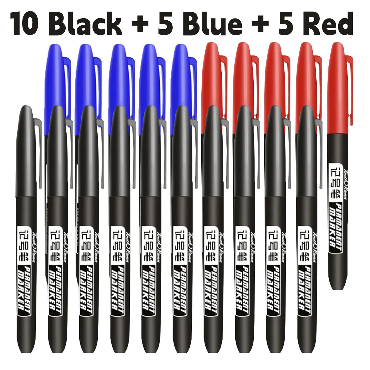 Permanent Markers 6-Piece Set with Waterproof Fine Tip Ink